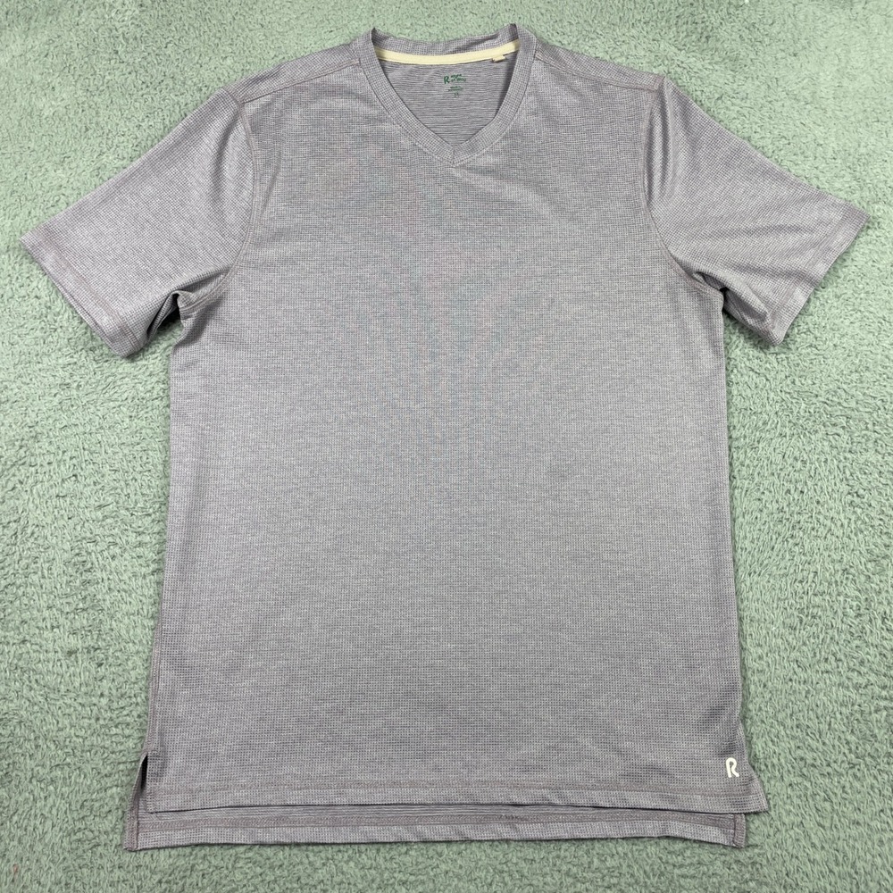Right of Way V-Neck Activewear T-Shirt‎ Mens Medium Purple Stretch Athletic
